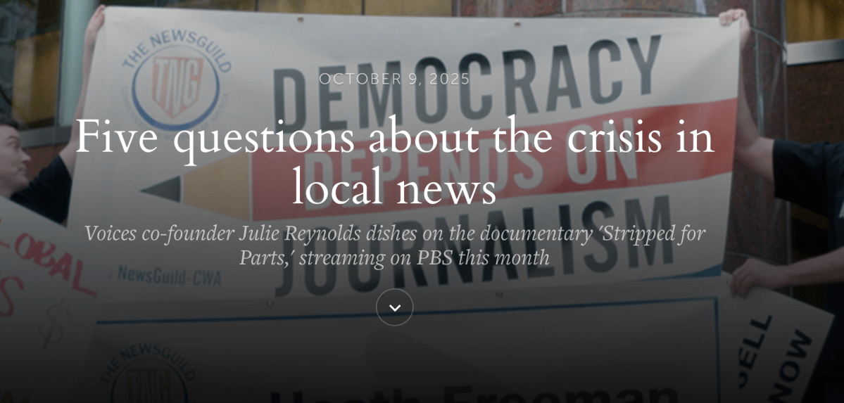 Voices of Monterey Bay – Voices co-founder Julie Reynolds dishes on the documentary ‘Stripped for Parts,’ streaming on PBS this&nbsp;month