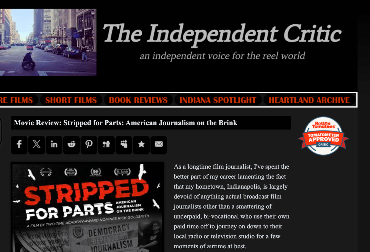 The Independent Critic – Movie Review: Stripped for Parts: American Journalism on the&nbsp;Brink